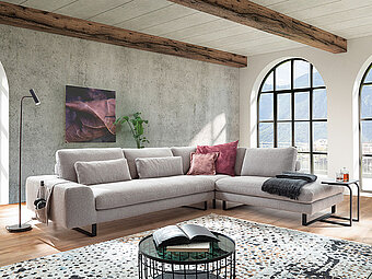 Gemütliches Lounge Sofa Belladonna von Activineo, verschiedenen Ausführungen erhältlich, Stoff oder Leder.